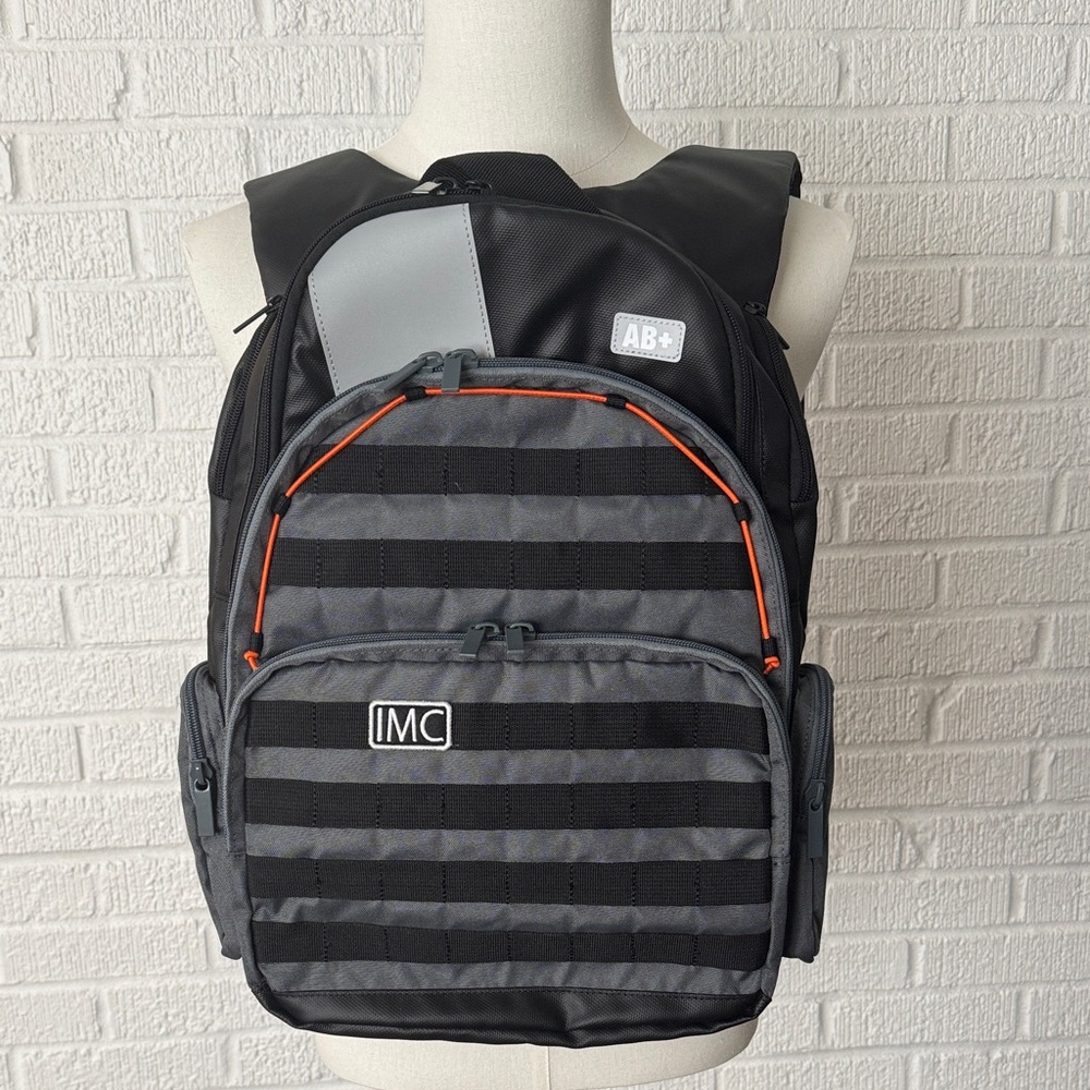 IMC Black and Gray Men's Backpack with Orange Accents